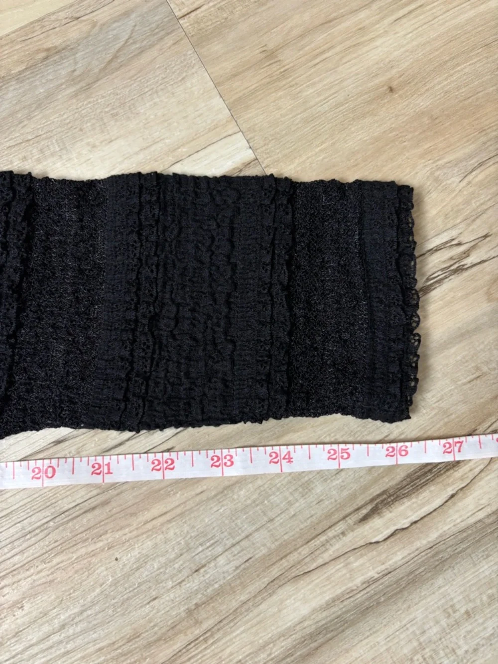 Free People Black Small Tiered Lace Sheer Ruffle Leggings Boho Festival Edgy - Picture 11 of 11